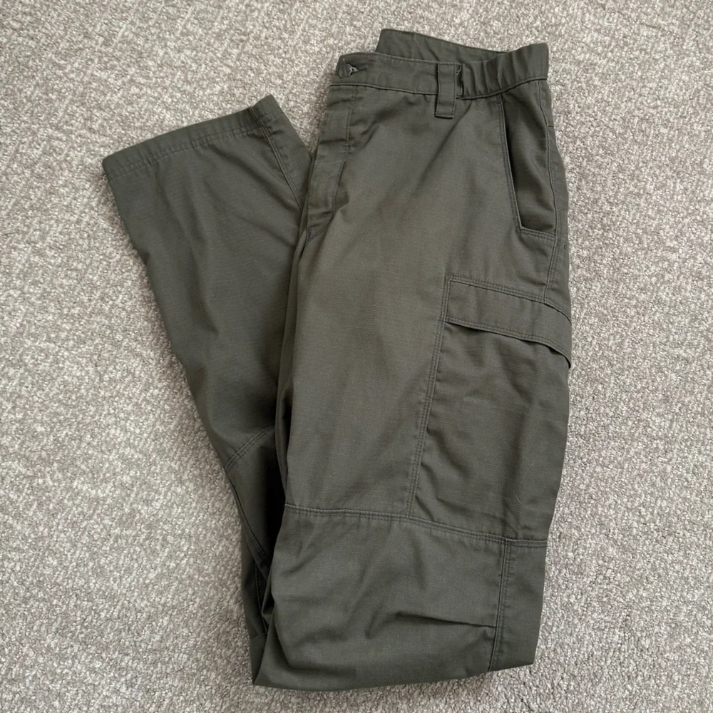 Vertx Utility Cargo Pants Relaxed Ops Work Olive Green Multi Pocket Tactical 34